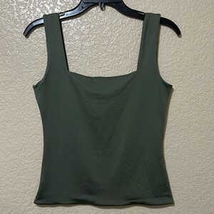 Square Neck Olive Green Scuba Top